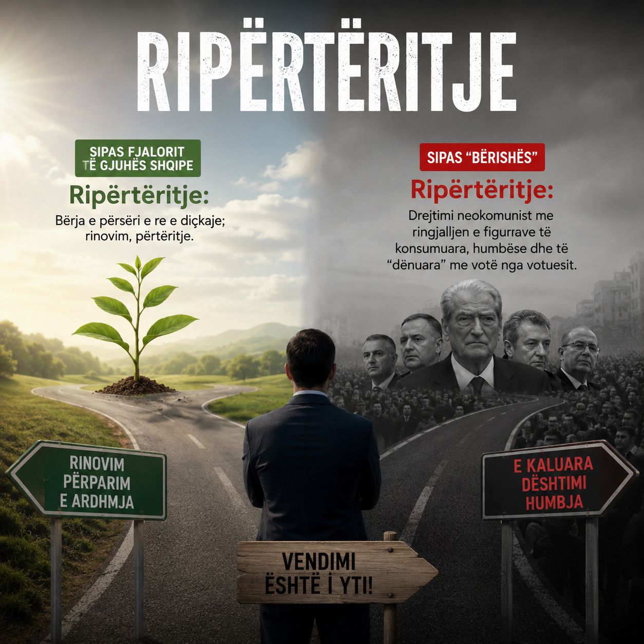 “RIPËRTËRITJA”, NJË KONCEPT NEOKOMUNIST SIPAS SALI BERISHËS. FAKTI NEWS E SFIDON PËR HERË TË DYTË.