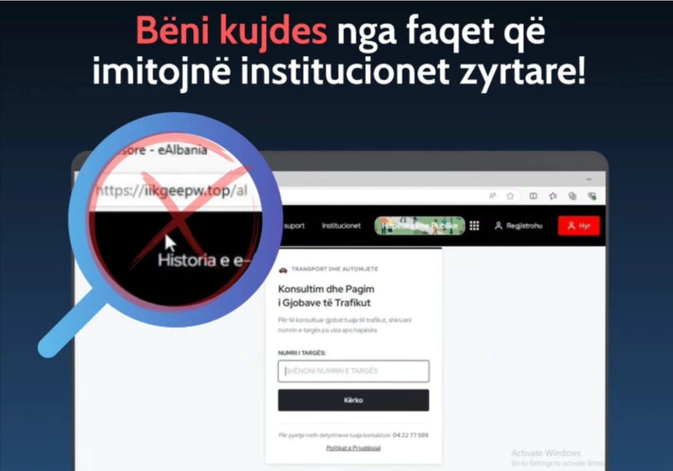 “Bëni kujdes!”, AKSK apel qytetarëve: Po synohet mashtrimi përmes imitimit të e-Albania dhe faqeve të tjera