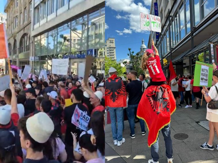 PROTESTË E SHQIPTARËVE NË SHTUTGART, THIRRJE TË FORTA KUNDËR RAMËS