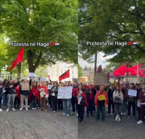 DIASPORA SHQIPTARE PROTESTON NË HAGË, KËRKOHET DORËHEQJA E QEVERISË