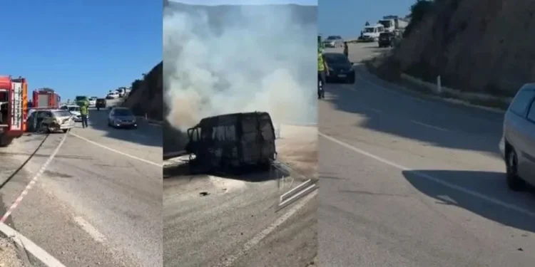 AKSIDENT I RËNDË NË VLORË, PËRPLASEN TRE AUTOMJETE DHE SHPËRTHEJNË NË FLAKE, NJË VIKTIMË DHE TË PLAGOSUR