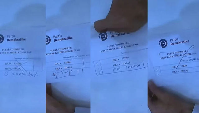 PAKËNAQËSI NË VOTIMIN PËR KREUN E KËSHILLIT KOMBËTAR TË PD-SË, ANËTARËT SHËNOJNË NË FLETË/ “0 KONTRIBUT” DHE “NJË TURP”